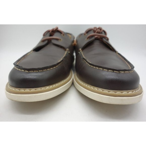 Nautica Nueltin Brown Leather Dress Casual Lace Up Deck Loafers Shoes Men\'s 11 main image 6